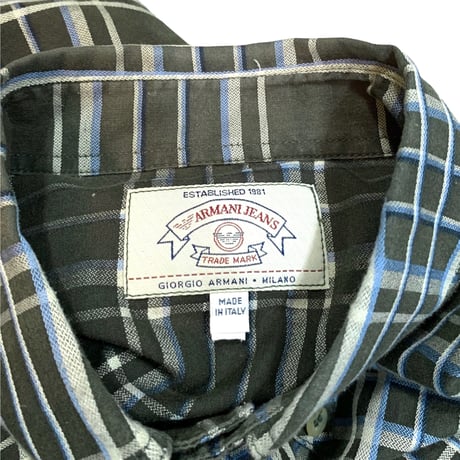 90's ARMANI JEANS L/S CHECK SHIRT size L