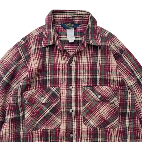 OSHKOSH Heavy Flannel Check Shirts Size-L MADE IN USA
