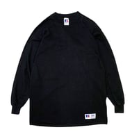 90's RUSSELL BLACK PLAIN L/S T-SHIRT MADE IN USA🇺🇸 size M程