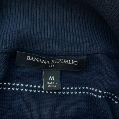 BANANA REPUBLIC Zip Cotton Knit Size-M