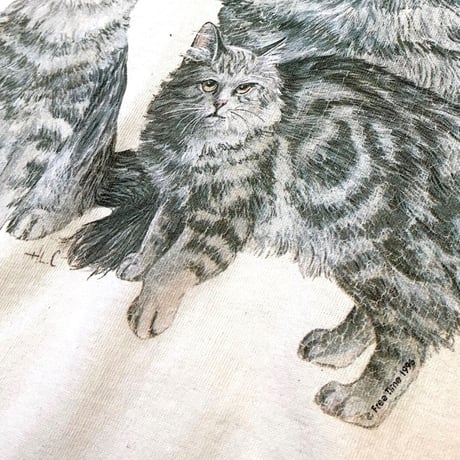 90's SIDE SLIT CAT T-SHIRT size XL