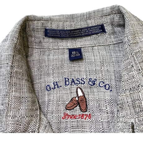 G.H.BASS&CO COTTON×LINEN×RAMIE SHIRT sizeM〜L程