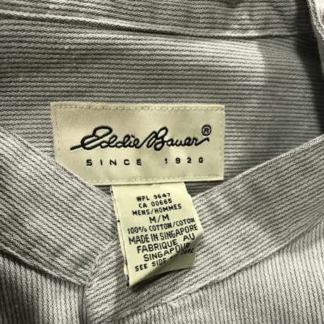 Eddie Bauer Cotton Stand up collar shirt Size-M 実寸L程 90s~