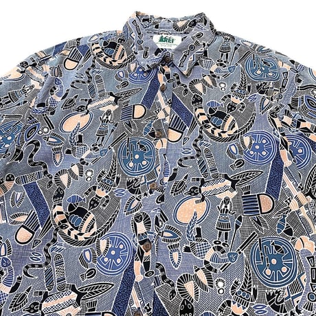 80-90's REI WOMEN'S NATIVE PATTERN SHIRT size S