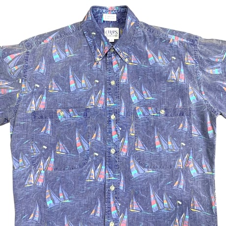 80-90's CHAPS RALPH LAUREN COTTON S/S SHIRT size S