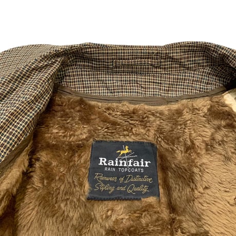 70's RAINFAIR CHECK COAT size 44