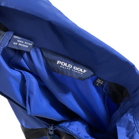 POLO GOLF NYLON Pullover Jkt Size-L Packable Blue