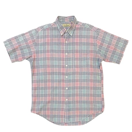 80-90's L.L.Bean S/S Seersucker Shirt size M