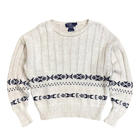 POLO RALPH LAUREN MADE IN IRELAND COTTON×LINEN KNIT size M程