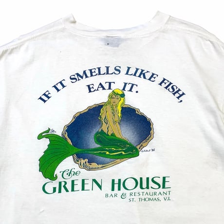 80's GREEN HOUSE POCKET T-SHIRT MADE IN USA🇺🇸 size M程