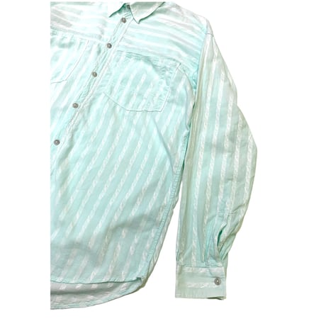 80's Benetton L/S Stripe Shirt size XL・Made in Italy🇮🇹