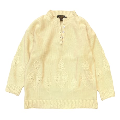 80-90's Eddie Bauer Henly Neck Cotton Knit size M