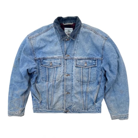 “ BANANA REPUBLIC TRAVEL “ Heavy Used Denim JktSize-M~L 90s~
