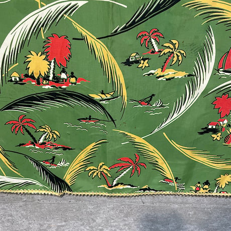 40s-60s Aloha Fabric Rug Size-105×105cm