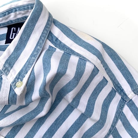 OLD GAP HEVAY COTTON L/S STRIPE SHIRT size M程
