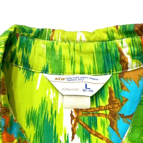 70's JC Penney Pullover Aloha Shirt size M〜L程
