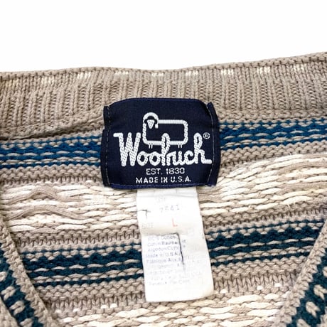 80's〜 WOOL RICH COTTON KNIT MADE IN USA🇺🇸 size XL〜XXL程