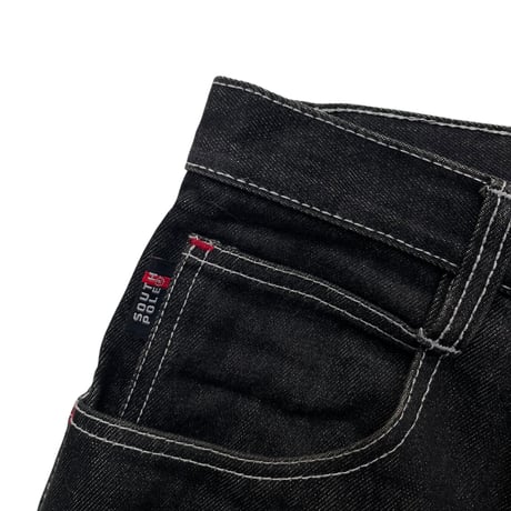 SOUTHPOLE Black Denim Shorts Size-36 90s~
