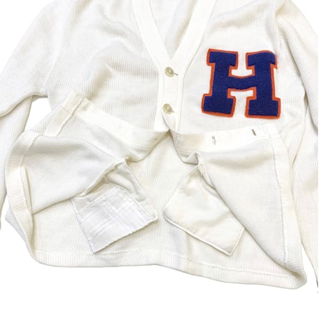 70's Lettered Acrylic Cardigan size XL程