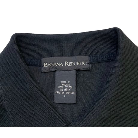 90-00's BANANA REPUBLIC COTTON L/S POLO SHIRT size XL