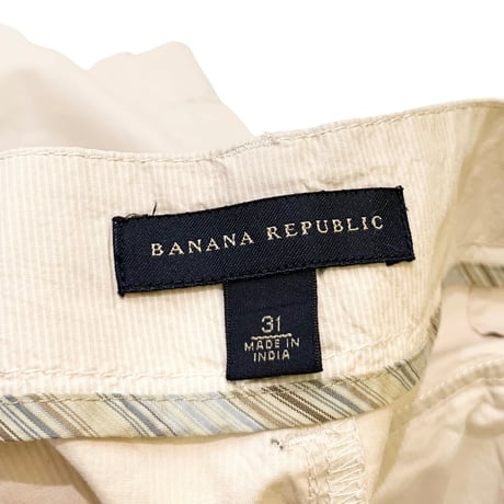 00's BANANA REPUBLIC STRIPE COTTON POPLIN SHORTS size 31inch
