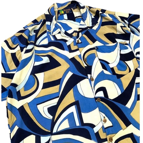Roundy Bay Rayon Open Collar Shirt size XL