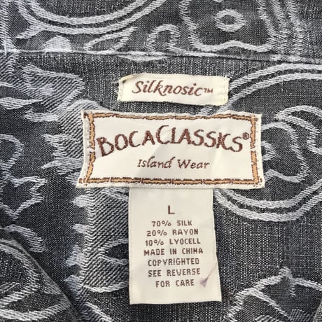 BOCA CLASSICS  Paisley Shirt   RAYON × SILK  Size-L