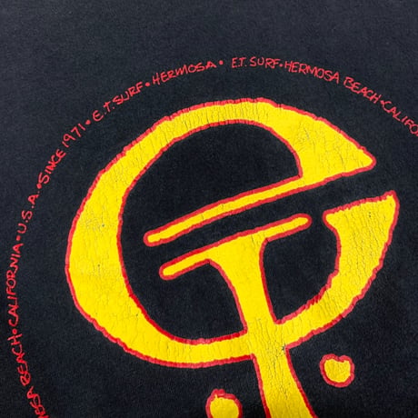 90-00's ET Surfboards Black Faded T-shirt size L