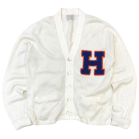 70's Lettered Acrylic Cardigan size XL程