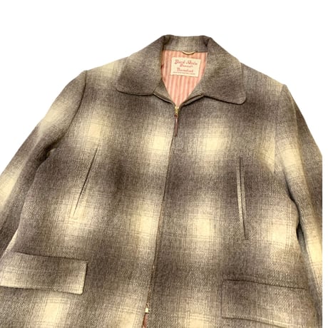 50's〜 BUCK SKIN OMBRE CHECK WOOL JACKET size L〜XL程
