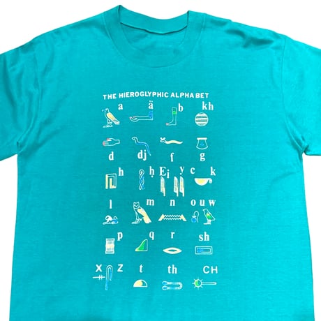 EGYPT THE HIEROGLYPHIC ALPHABET T-SHIRT size L〜XL程度