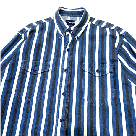 WRANGLER L/S STRIPED SHIRT MADE IN USA🇺🇸size L〜XL程