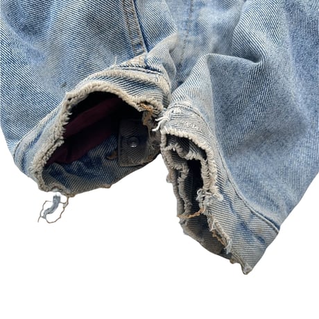 “ BANANA REPUBLIC TRAVEL “ Heavy Used Denim JktSize-M~L 90s~
