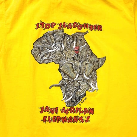 SAVE AFRICAN ELEPHANTS T-SHIRT size L〜XL程度