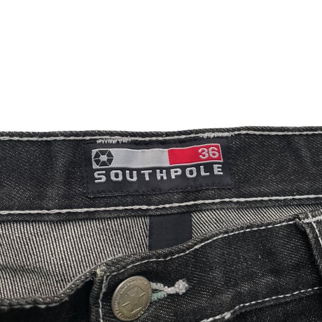 SOUTHPOLE Black Denim Shorts Size-36 90s~
