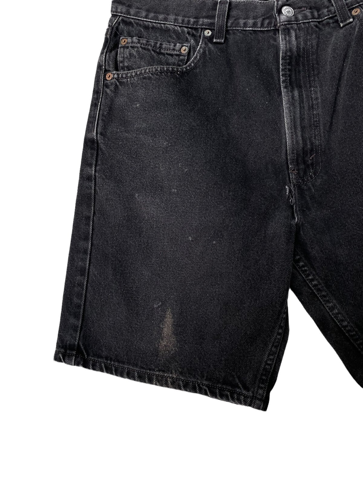 Levi' 505 Black Denim Shorts Size-w36 MADE IN M