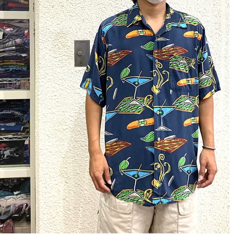 🍸RAYON ALOHA SHIRT size L
