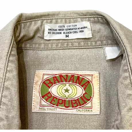 80's BANANA REPUBLIC SAFARI SHIRT size S〜M程