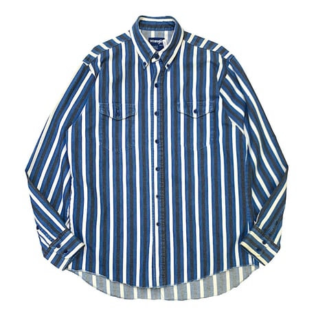 WRANGLER L/S STRIPED SHIRT MADE IN USA🇺🇸size L〜XL程