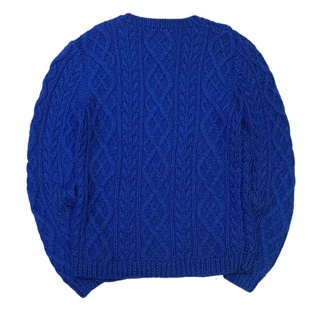 BLUE ARAN KNIT SWEATER size M程