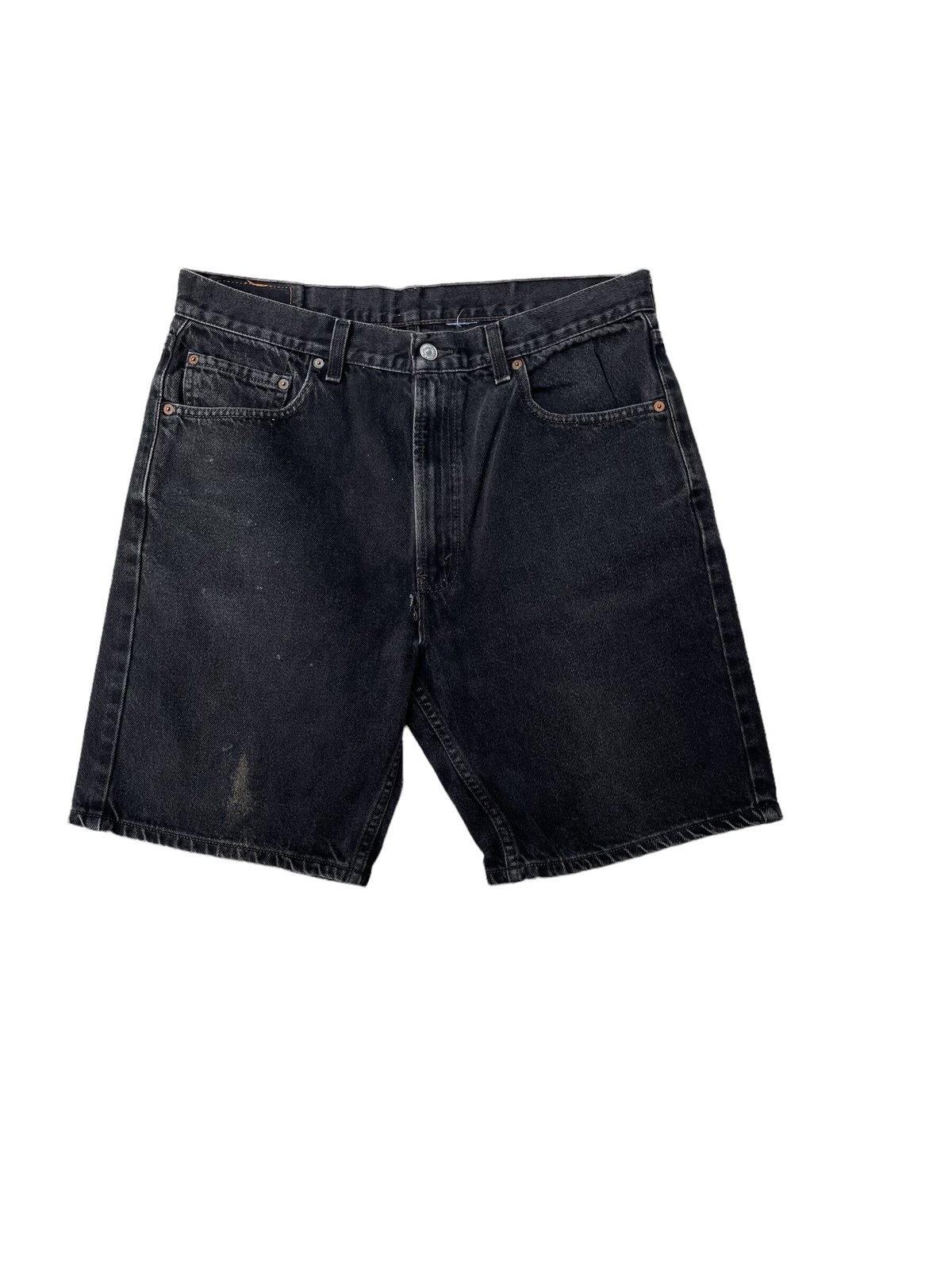 Levi' 505 Black Denim Shorts Size-w36 MADE IN M