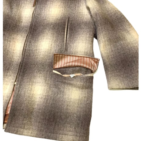 50's〜 BUCK SKIN OMBRE CHECK WOOL JACKET size L〜XL程