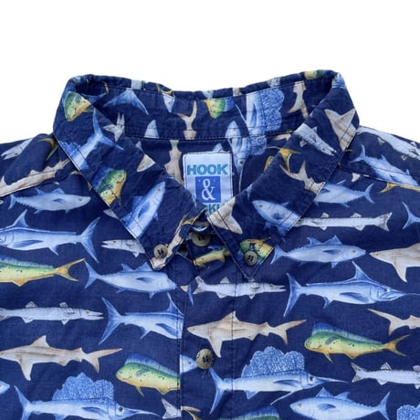 HOOK&TACKLE Fish B.D Shirts Size-XL