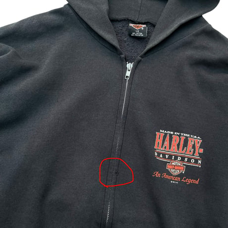 HARLEY-DAVIDSON  Zip Hoodie Size-L MADE IN USA 90s