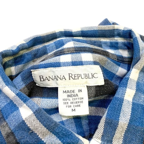 90's BANANA REPUBLIC COTTON CHECK SHIRT size M