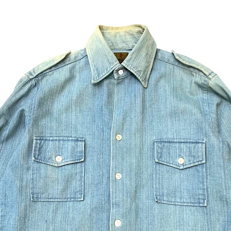 〜70's BEAU GENTRY DENIM SHIRT size M