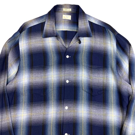 Vintage 60's Towncraft Ombre Check Rayon Shirt size L (実寸 XL程度)
