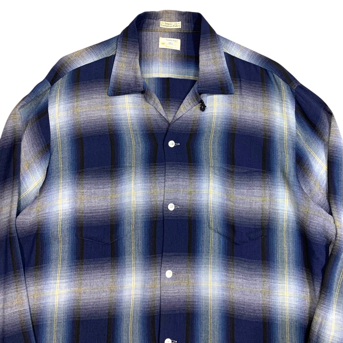 Vintage 60's Towncraft Ombre Check Rayon Shirt