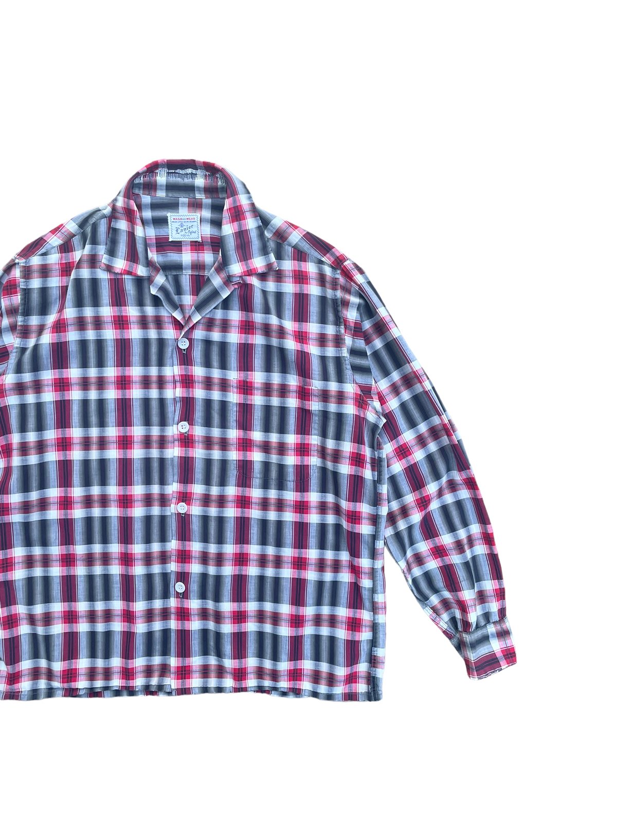 Lanier by oxford Open collar Cotton Shirt Size-