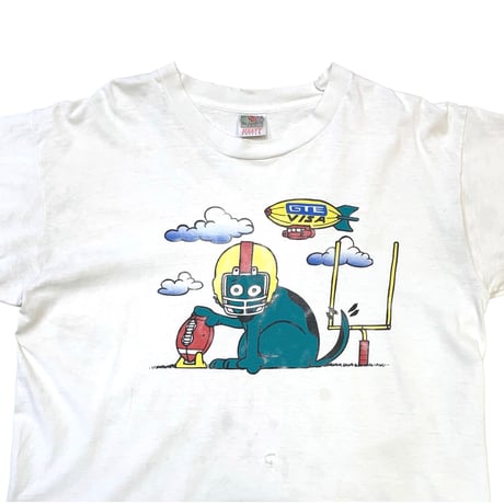 90-00's GTE VISA DOG DAMAGED T-SHIRT size XL